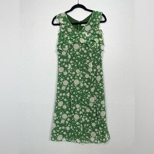 Vintage Green Polka Dot Sleeveless Dress by Crocodile size 8